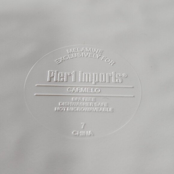 4 Pier 1 Carmelo Melamine Salad Lunch Plates 9" Sand rustic crackle unbreakable - Picture 5 of 10